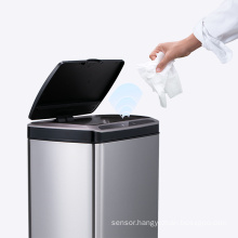 50L smart trash bin 13 gallons trash can sensor stainless steel trash can automatic household